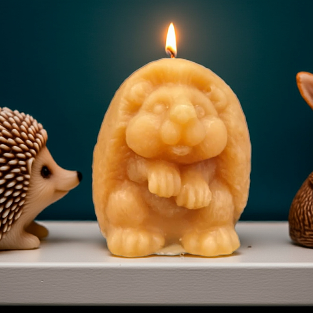 Hedgehog Candle by Moon's Gold Apiary