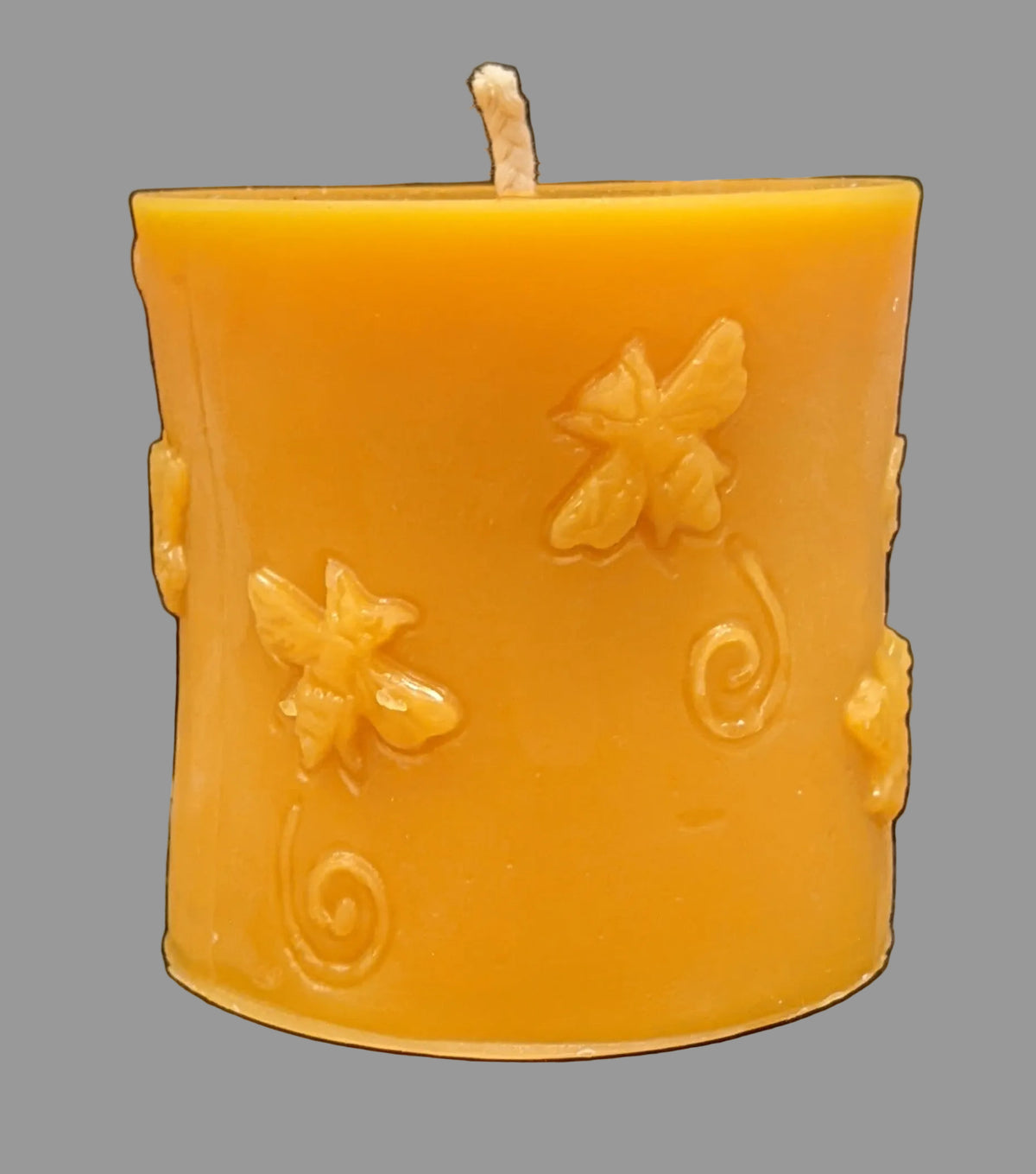 BEESWAX CANDLES : PILLAR WITH BEES