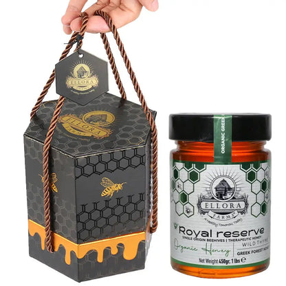 Organic Greek Raw Honey, Royal Reserve, Wild Thyme, 450g