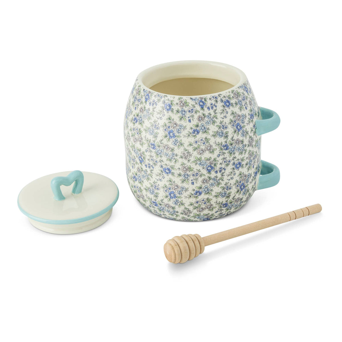 26oz Printed Ceramic Honey Pot - Ditzy Blue Floral