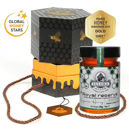 Organic Greek Raw Honey, Royal Reserve, Wild Thyme, 450g